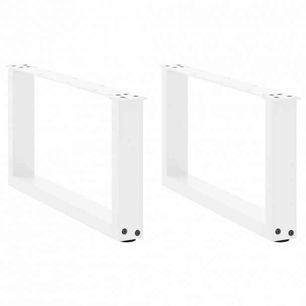 vidaXL Nohy konferenčního stolku ve tvaru U, 2 ks, bílé, 70 x (30-31) cm, ocel
