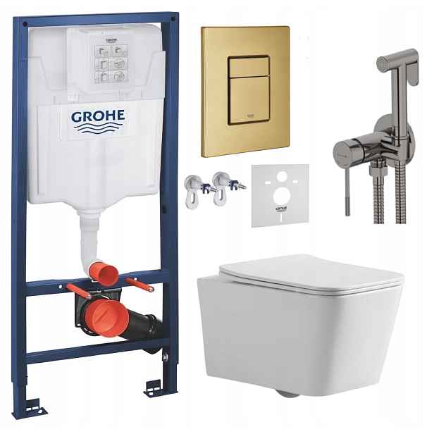 Wc Set Stelaz Grohe Wc Mísa Tornado Tlačítko baterie grafit