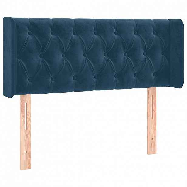 vidaXL Čelo postele typu ušák tmavě modrá 103x16x78/88 cm samet