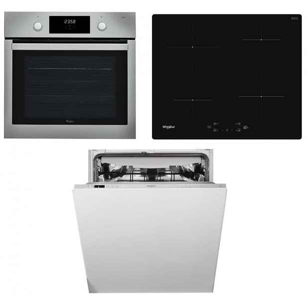Akční set spotřebičů Whirlpool trouba AKP745IX + indukční deska WSQ7360NE + vestavná myčka WIC3C26F