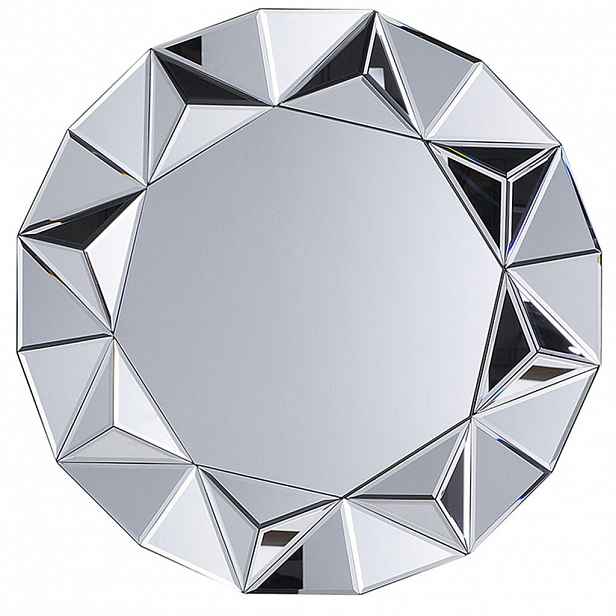 Beliani NÁSTĚNNÉ ZRCADLO stříbrné Diamantform 70 cm Habay