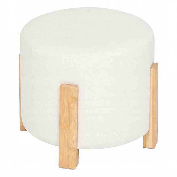 Dekorativní bílá taburet 37,5 cm Bansa, dekorativní do obýváku, elegantní a moderní