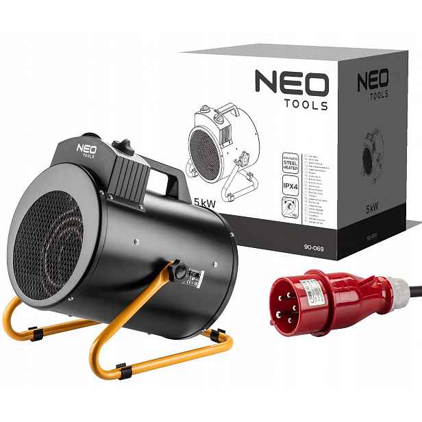 Elektrický ohřívač 5 kW průmyslový, regulace nastavení, IPX4 Neo