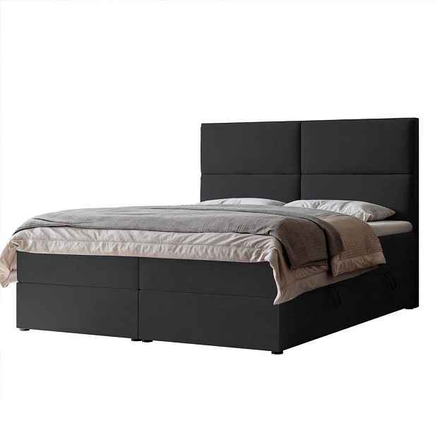 Idohome AMERICKÁ POSTEL ORFEO 180/200 cm s matrací a topperem, šedá