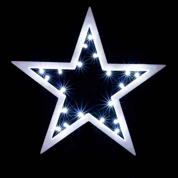 Nexos 33494 Vánoční dekorace - závěsná hvězda - studená bílá 25,5 cm 20 LED