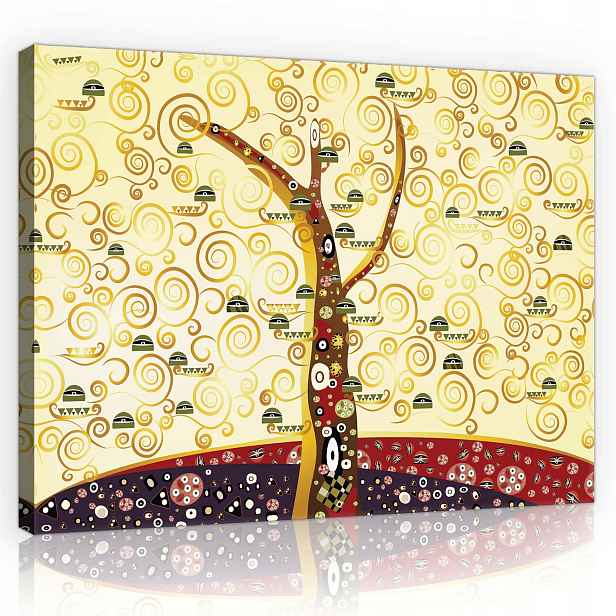 Obraz 100x75 Strom života zlato spirály dekorativní ornament Klimt