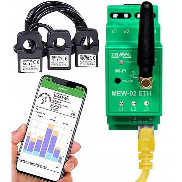 Počítadlo Monitor elektrické energie proudu Vnitřní anténa Ethernet Wi-Fi