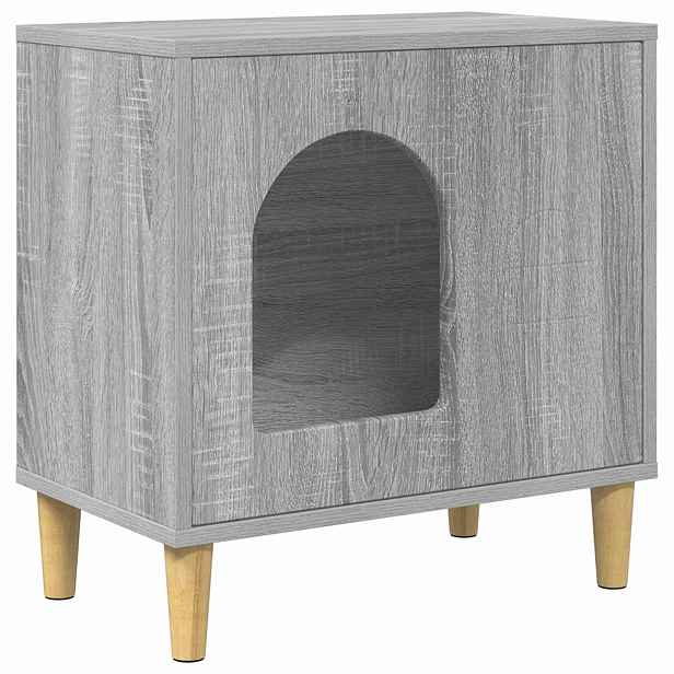 vidaXL Kočičí dům Šedý Sonoma 51 x 30 x 52 cm Kompozitní dřevo