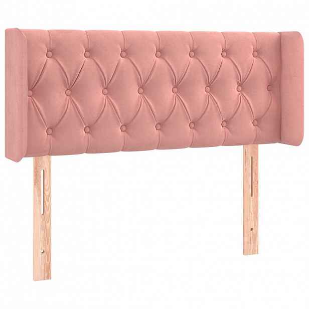 vidaXL Čelo postele typu ušák růžová 103 x 16 x 78/88 cm samet