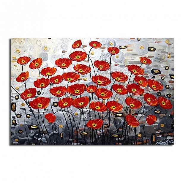 Obraz na plátně Poppy Field, 70 x 45 cm