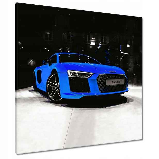 Obrazy 80x80 Modré Audi Audica R8