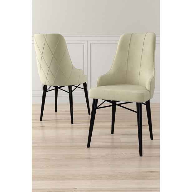 Sada židlí (6 kusů) Neta - Cream, Black