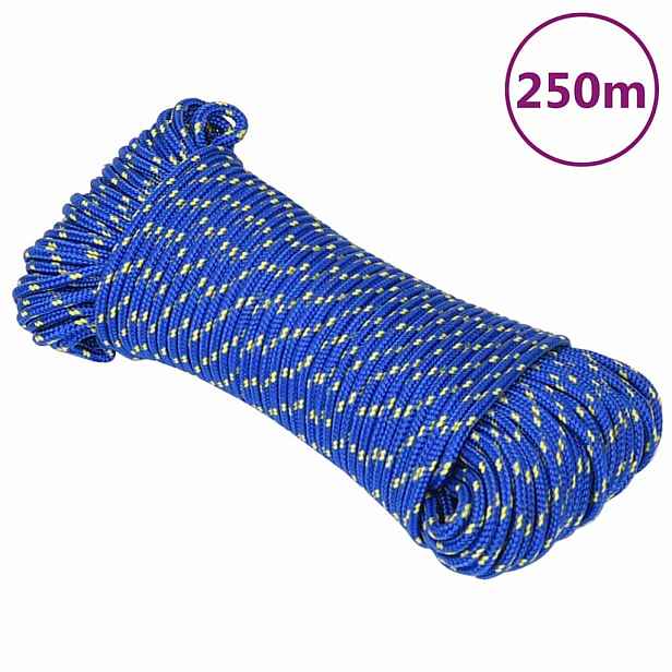 vidaXL Lodní lano modré 5 mm 250 m polypropylen
