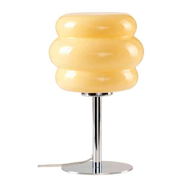 Béžová/v leskle stříbrné barvě stolní lampa z opálového skla (výška 32 cm) Hubba – Jotex
