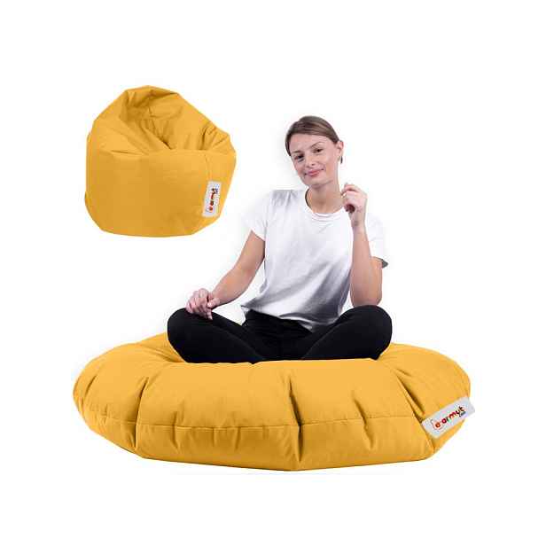 Hanah Home Zahradní sedací vak Lyzi 100x20 cm/ 65x65 cm žlutý