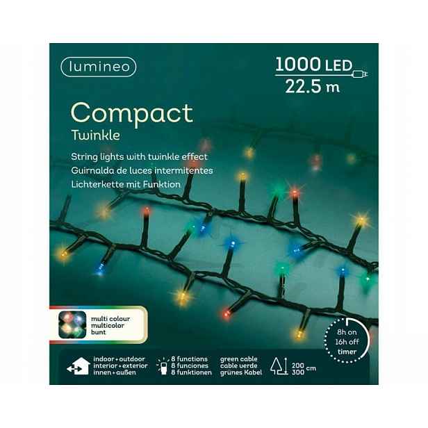 Venkovní osvětlení vnitřní lampy 1000LED Flesz 22,5 m zelená multicolor