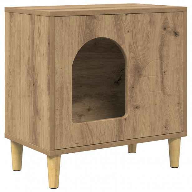 vidaXL Kočičí dům Dub artisan 51 x 30 x 52 cm Kompozitní dřevo