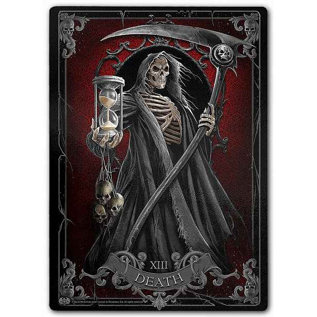 Death Tarot Skleněná Chopping Board ozdobná krájecí deska Originál