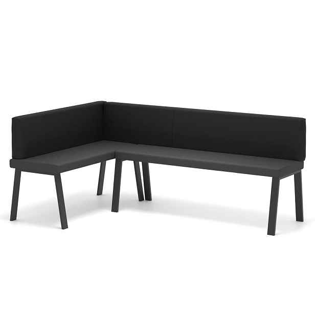 Idohome ROHOVÁ LAVICE MONO Y levá ekokůže hladká, 142/196 cm, černá