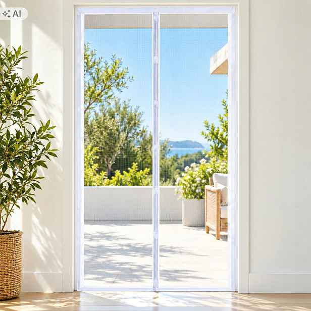 Moskytiéra Apalus Vp 100x200 cm bílá magnetická na dveře bez vrtání