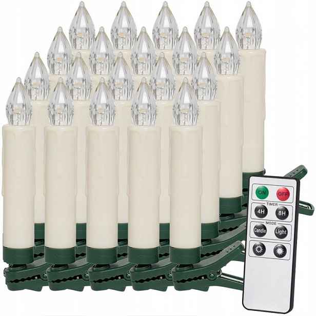 Osvětlení Vánočního Stromku 20 Led Dálkové Ovládání, Bílá Barva