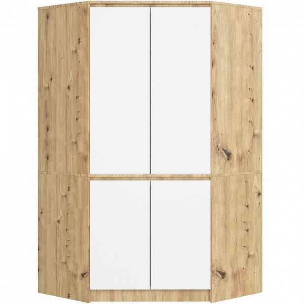 RAUMHIRSCH FURNITURE ŠATNÍK z dubu Artisan, bílý 180/100/50