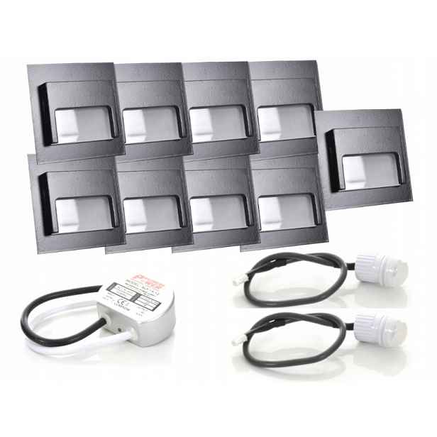 Sada Led bodových schodišťových světel 9x senzory