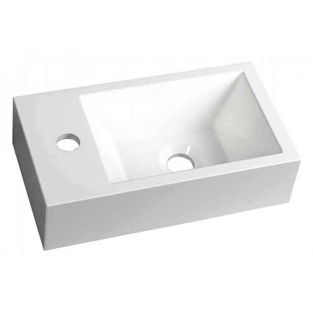 Sapho - Umývátko Amarok 40x22 cm, bez přepadu, 1 baterie vlevo, bílá AR400