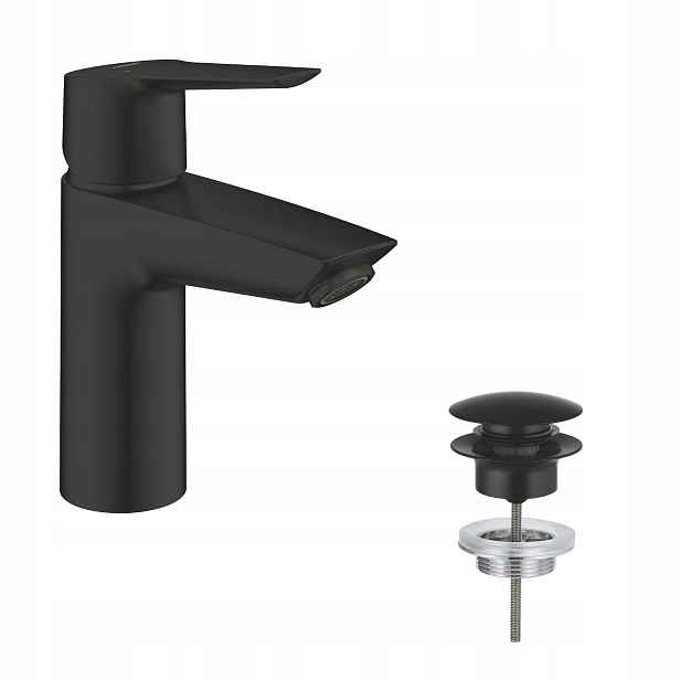 Umyvadlová baterie Grohe černá s zátkou, rychlá montáž 235502432