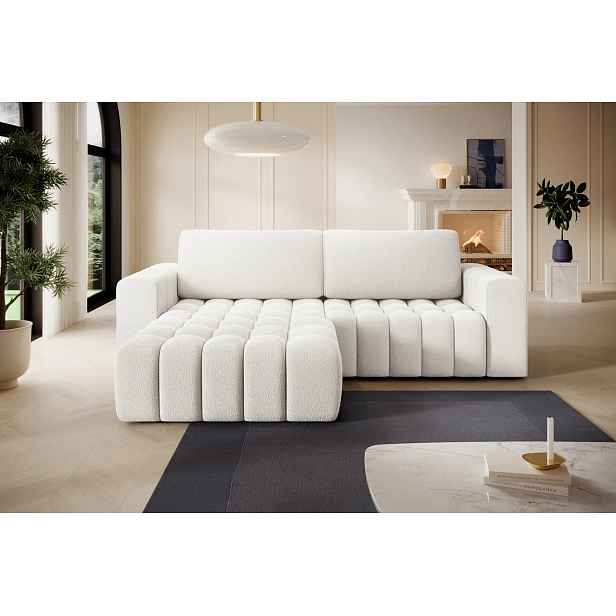 Designová rozkládací sedací souprava ZURI - bílá 1, levý roh