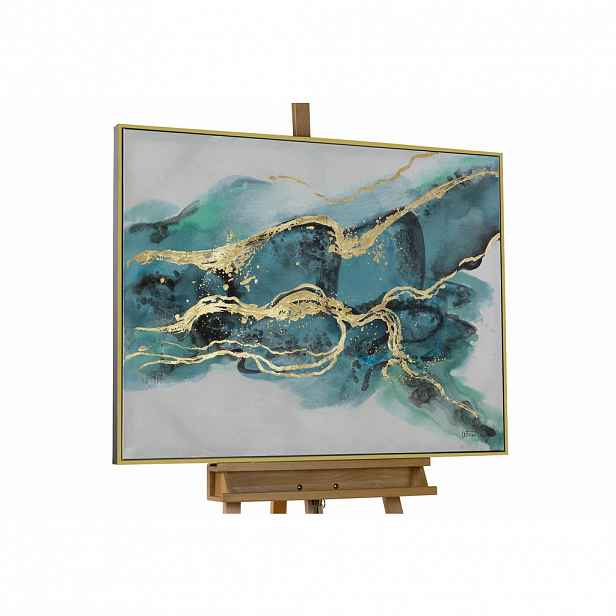 KUNSTLOFT RUČNĚ MALOVANÝ AKRYLOVÝ OBRAZ MODRÝ/TURQUOISE, 103/78 CM