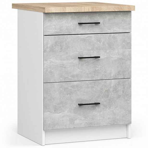 RAUMHIRSCH FURNITURE SPODNÍ SKŘÍŇ Bílá, beton 85/60/46