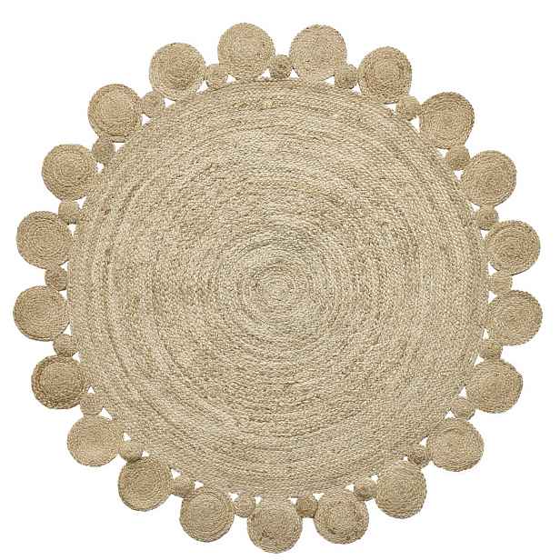 Ručně vázaný kusový koberec Hesper J-15 Natural kruh, 140x140 (průměr) kruh, béžová, chodba / předsíň, Diamond Carpets India