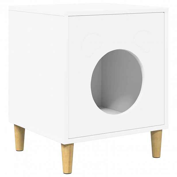 vidaXL Kočičí dům Bílá 42,5 x 40 x 53 cm Kompozitní dřevo