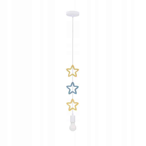Candellux dětská závěsná lampa hvězdičky bílo-žluto-modrá 1xE27 20W