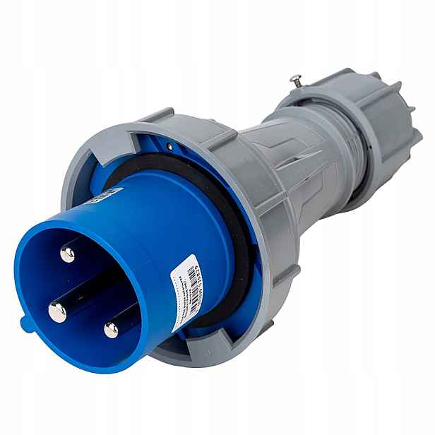 Elektrická přenosná zástrčka 63A 3P 230V Pce IP67 série 033-6 modrá