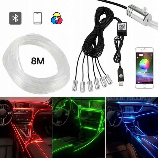 Sada osvětlení do interiéru auta Světlovod Ambiente Rgb 8M