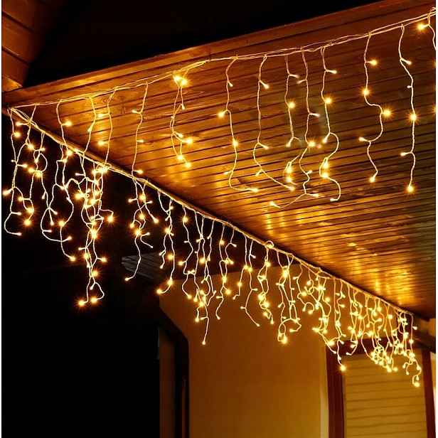 Sople 500 Led Závěs Venkovní Osvětlení Bílá Teplé 24 m Stálé světlo