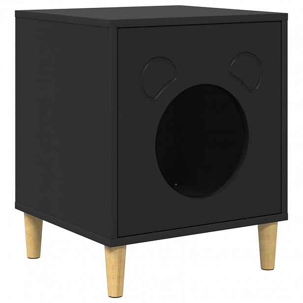 vidaXL Kočičí dům Černá 42,5 x 40 x 53 cm Kompozitní dřevo