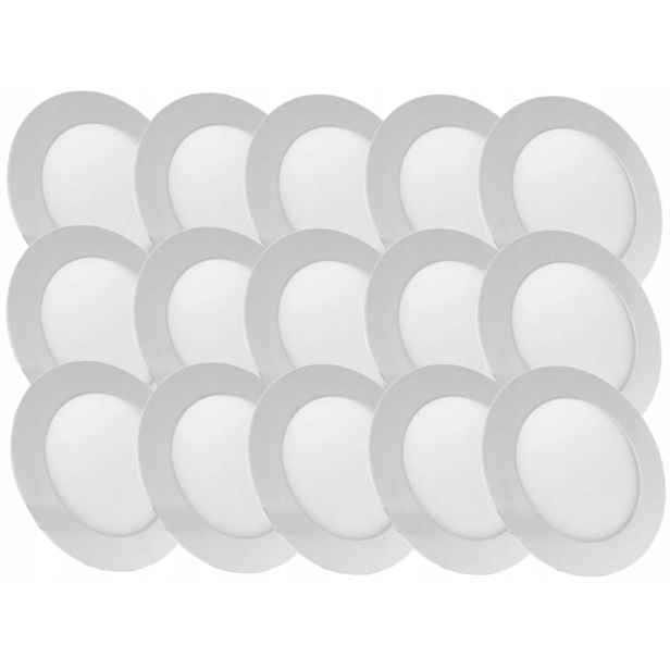 15x Lampička Objímka Panelová zapuštěná do stropu Slim Led 6W Barva Studená 6500K