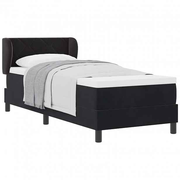 vidaXL Postel s boxspringem s čelo Černá 80 x 200 cm samet