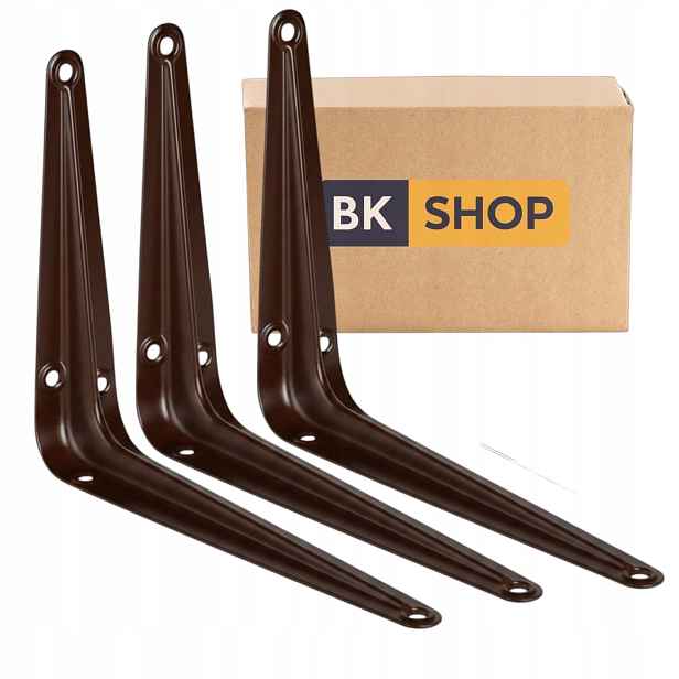 Konzole na polici Loft podpěra pod polici držák 300x250 mm Hnědá 24 ks