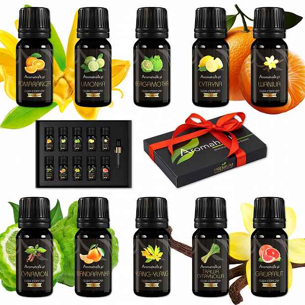 Přírodní vonné oleje Ovocné citrusové aroma Sada