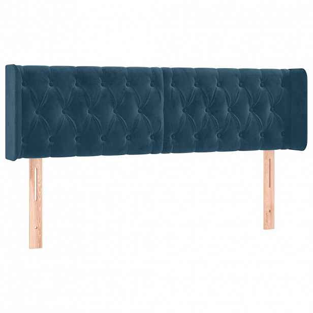 vidaXL Čelo postele typu ušák tmavě modrá 147x16x78/88 cm samet