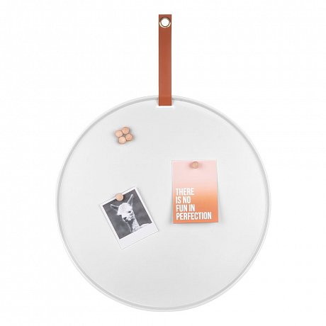 Bílá kovová nástěnka PT LIVING Perky, ø 50 cm