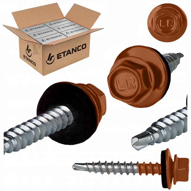 Farmářské vruty 4,8 x 35 mm Ral 8004 1500ks plechové vruty Etanco GTF2 Z14