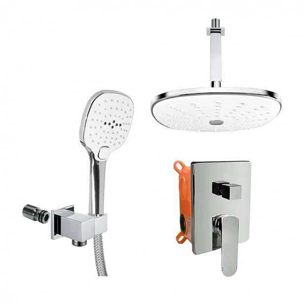 Mereo - Sprchový set s baterií pod omítku, s tělesem, 24x24 cm, 3 proudy, chrom CB650SM2