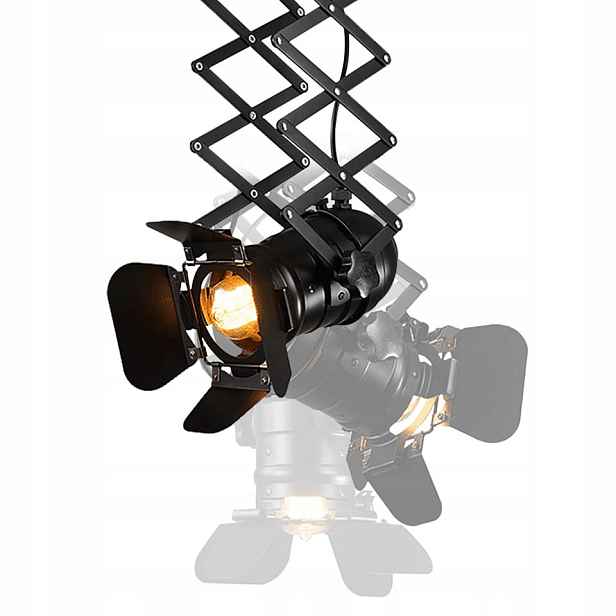 Studio 2 Scénický reflektor Harmonika, Kolejnicová lampa 1xE27 Černá