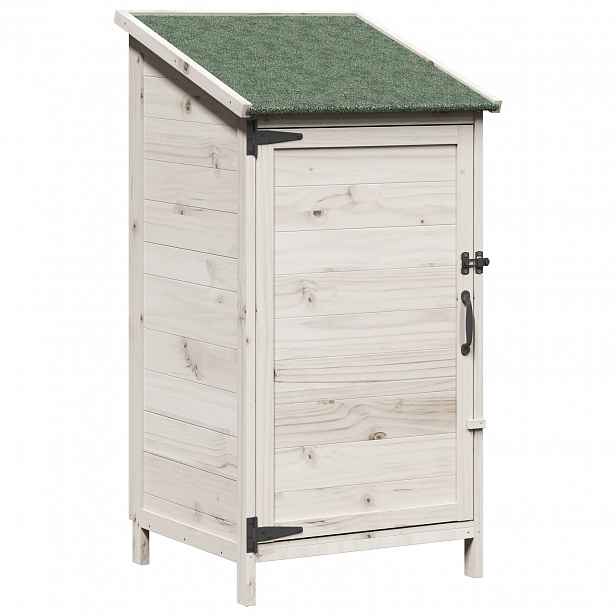 vidaXL Zahradní shed Bílá 59 x 56 x 113,5 cm Masivní jedlové dřevo