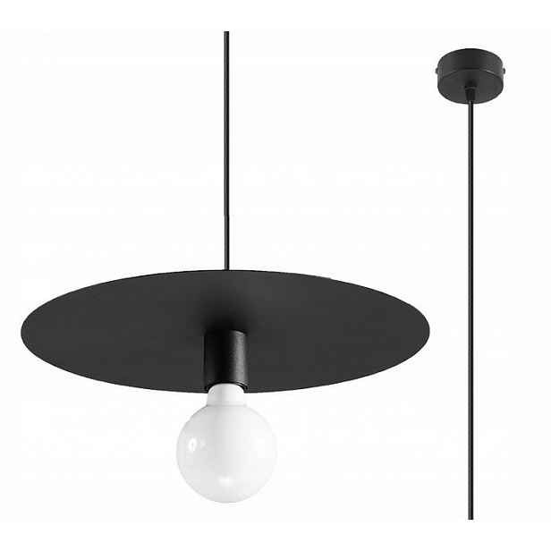 Závěsná lampa Flavio černá Sollux